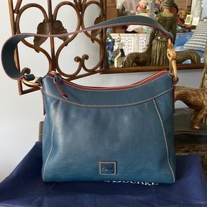 NWT Dooney & Bourke Florentine Leather Cassidy Hobo Shoulder Bag Denim